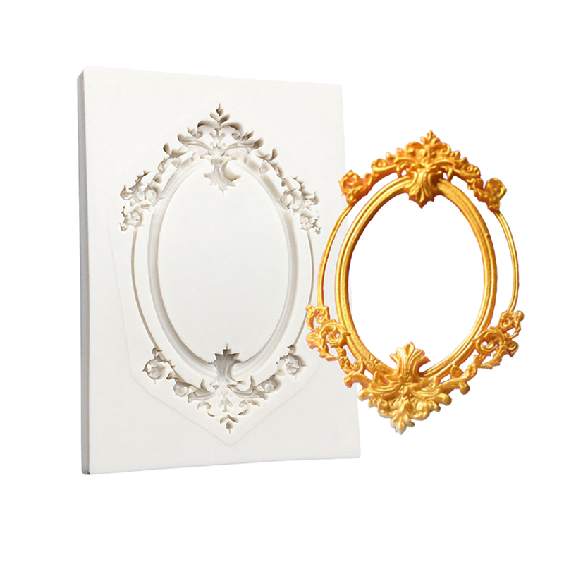 Photo Frame Mirror Silicone Mold Resin Tools Sugarcraft Cupcake Baking Mold Fondant Cake Decorating Tools: Blue