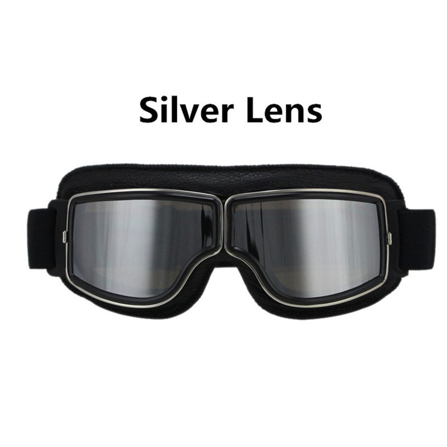 Latest Vintage Leather Motorcycle Goggles Collapsible Goggles Vintage Motorcycle Glasses Jet Pilot 4 Color Sunglasses