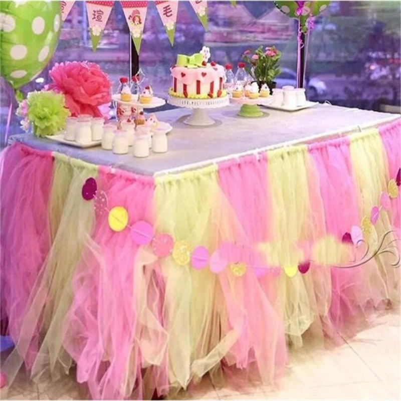1 M gradiente Arco Iris tul tela africana DIY Baby Shower Tutu falda mantel silla fajín boda hogar decoraciones tela