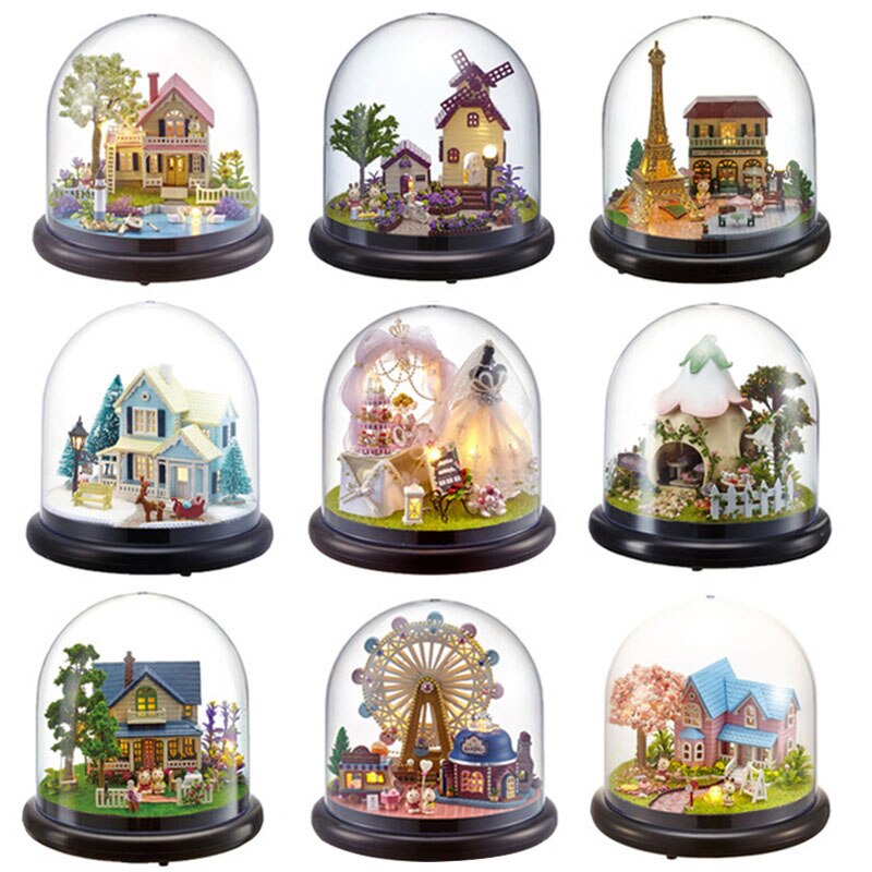 Cutebee Poppenhuis Miniatuur Diy Poppenhuis Met Meubels Houten Huis Speelgoed Voor Kinderen