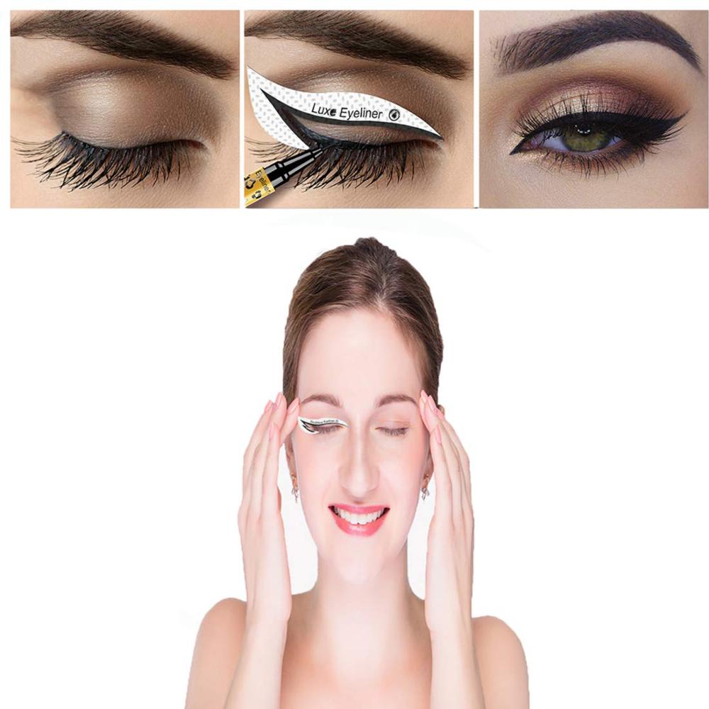 Non-woven øyesminke sjablonger eyeliner mal formingsverktøy øyenbryn øyenskygge makeup mal verktøy styling tegneguide
