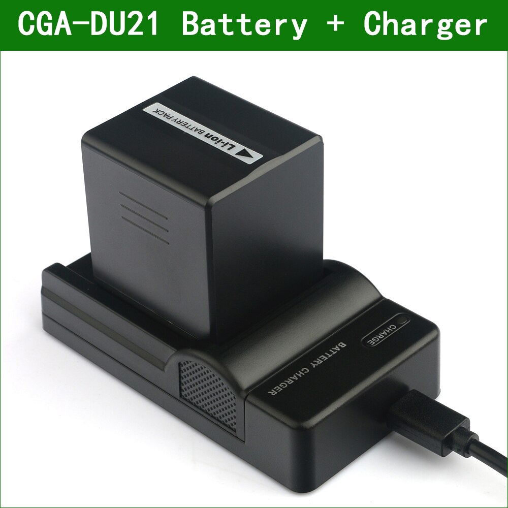 Lanfulang Batterij En Usb Lader Voor Panasonic CGA-DU21 En CGA-DU12 CGA-DU14 SDR-H258 SDR-H200 NV-GS21