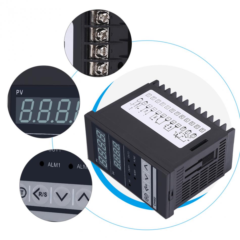CH402 AC85-264V High Accuracy Smart PID Temperature Controller 4-20mA Thermostat Relay TC/RTD Input Assortment Fuzzy PID control