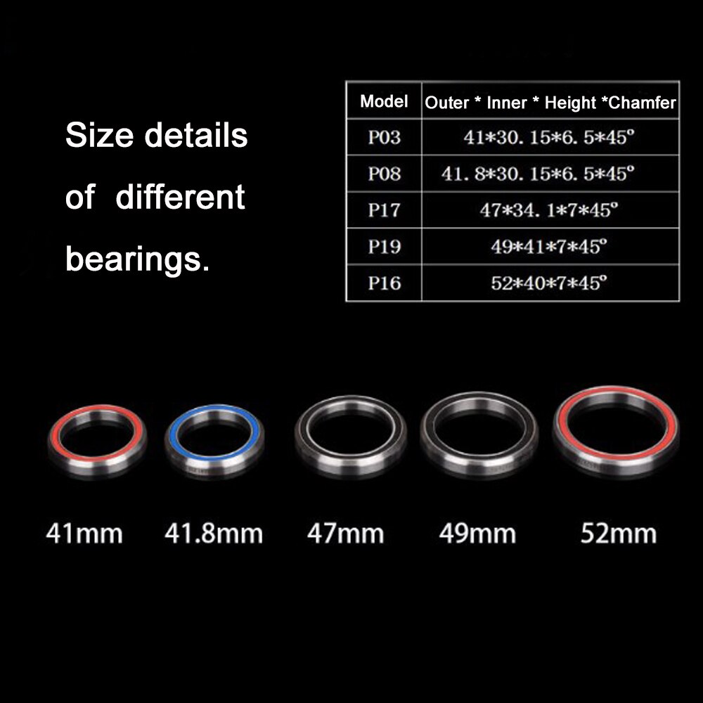 Kuulokkeiden laakeri pyörälle 41/41.8/52mm 1 1/8 cnc ruostumaton teräs mtb maantiepolkupyörä ohjauspylvään laakeri kuuloke pyörän osat