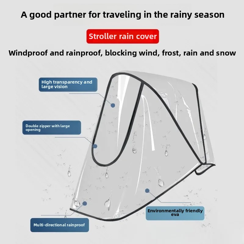 Universal- Baby Kinderwagen Regen Abdeckung freundlicher Auto Windschutzscheibe Abdeckung Baby Kinderwagen Regenschirm Auto Regen Abdeckung
