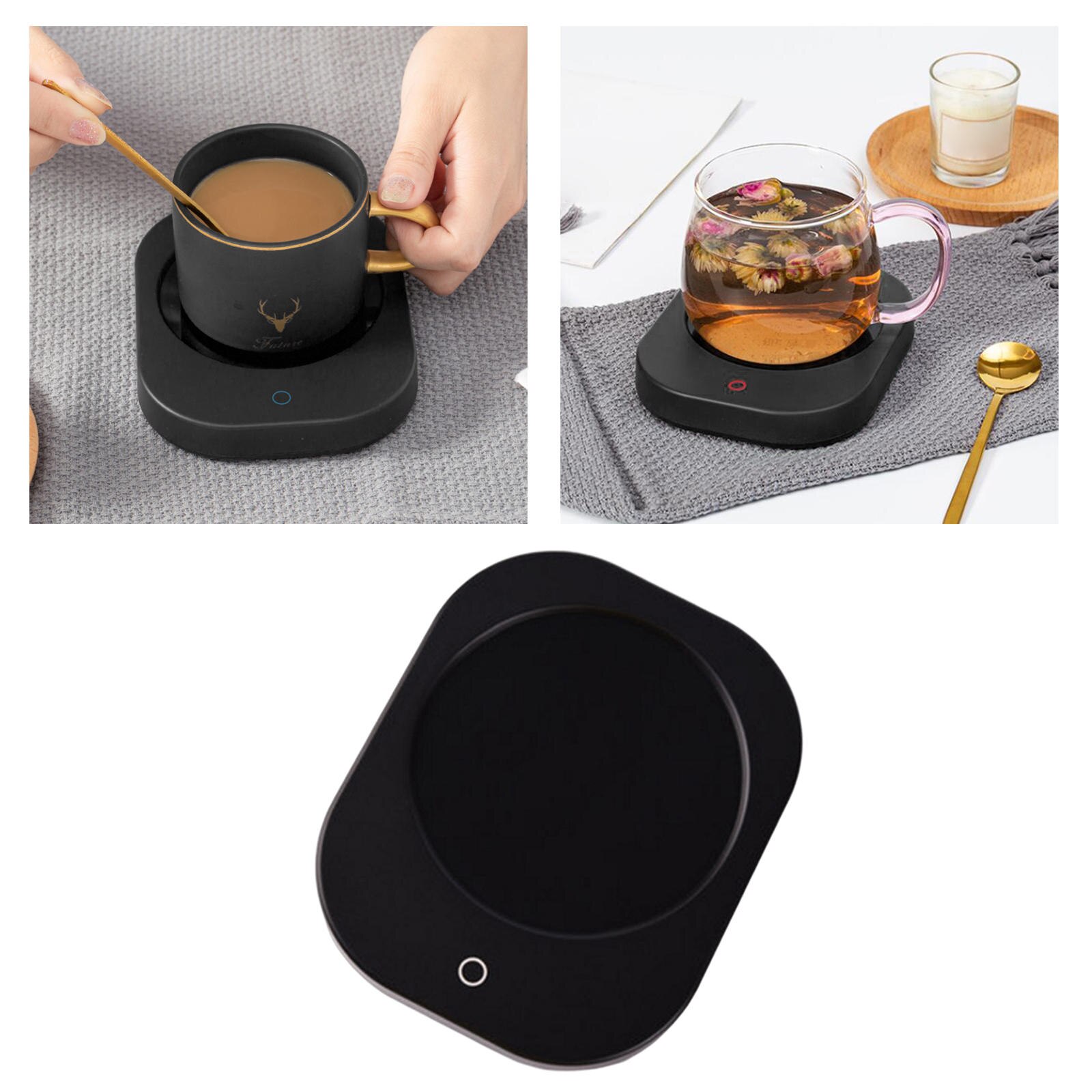 USB Mug Warmer Adjustable Temps Thermostatic Electric Auto-Off Smart Warmer Pad Heating Coaster for Coffee Cocoa Beverage Home