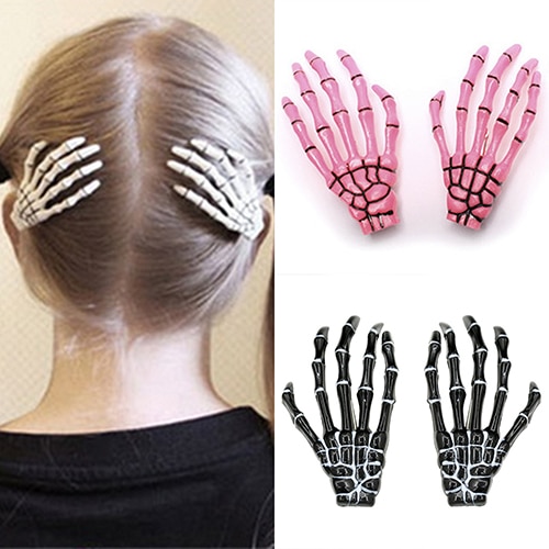 Épingle à cheveux à patte en crâne, Punk, épingle à cheveux exagérée, os, griffes de main, ornements capillaires un, tendance nouveauté