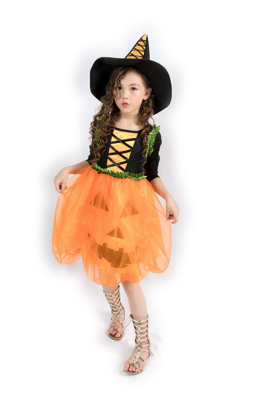 Halloween Costume Pumpkin girl dress up