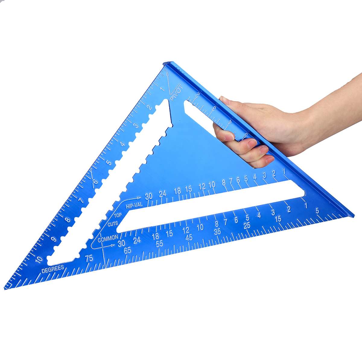 7/12 inch Metric Angle Ruler Aluminum Alloy Triangular Measuring Ruler Woodwork Speed Square Triangle Angle Protractor