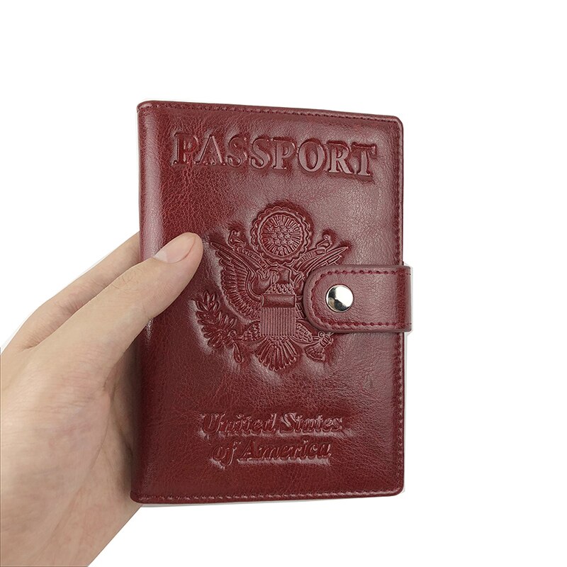 Funda para pasaporte de cuero sintético para hombre y mujer, organizador de tarjetas de identificación, sólido, para documentos de viaje, de 612 a 60: P