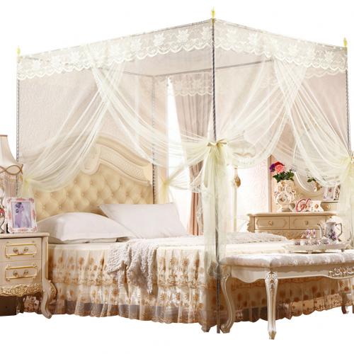 Rectangular 3 Sides Opening Mosquito Net Mesh Bed Canopy Insect Protection Tent: Yellow / 100 200cm