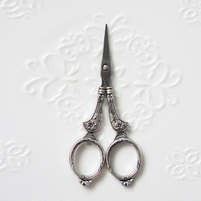 Retro Goud Zilver Gesneden Kruissteek Rvs Schaar Papier Handwerk Diy Stof Cutter Office Home Supply Tool