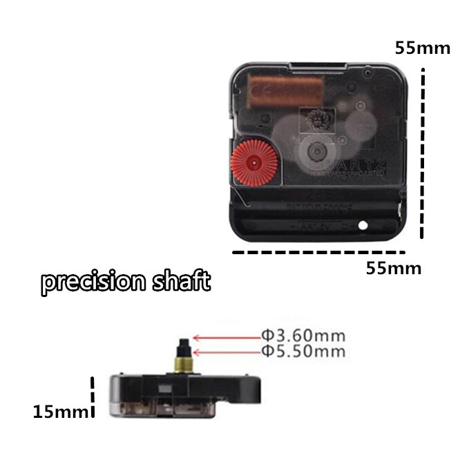 Precision shaft Silent Wall Clock Quartz Movement Mechanism DIY Wall Clock Quartz Clock with black/gold/silver Hand