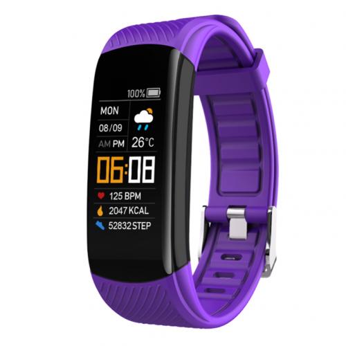 C5S Bluetooth Waterproof Heart Rate Sleep Monitor Fitness Sports Smart Bracelet: purple