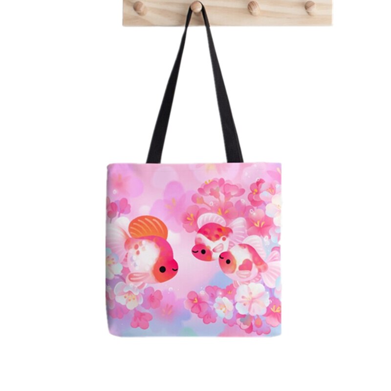 Shopper Sphynx Cat Cartoon printed Tote Bag women Harajuku shopper handbag girl Shoulder shopping bag Lady Canvas Bag: F786