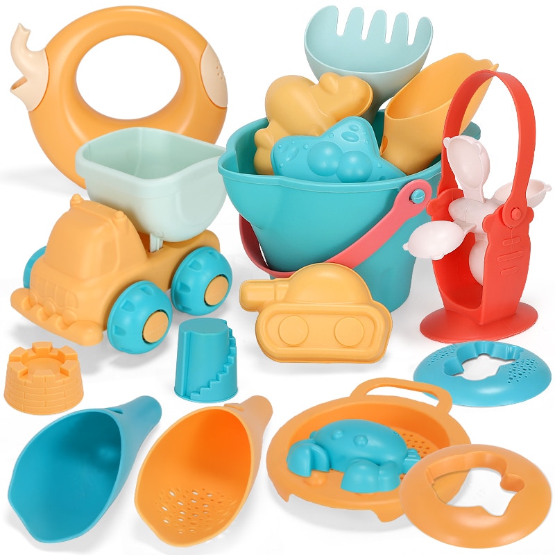 Strand Speelgoed 5-17Pcs Baby Strand Spel Speelgoed Kinderen Zandbak Set Kit Zomer Speelgoed Strand Spelen Zand Water spelen Winkelwagen Voor Kids