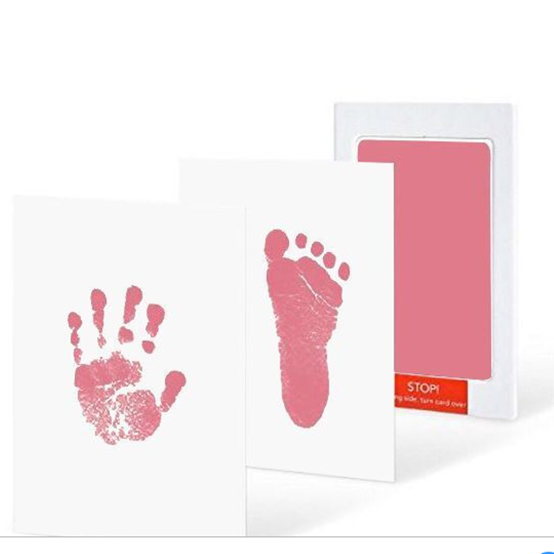 Baby Care Niet Giftig Baby Handafdruk Footprint Opdruk Kit Baby Souvenirs Casting Pasgeboren Voetafdruk Stempelkussen Baby Klei Speelgoed: fense