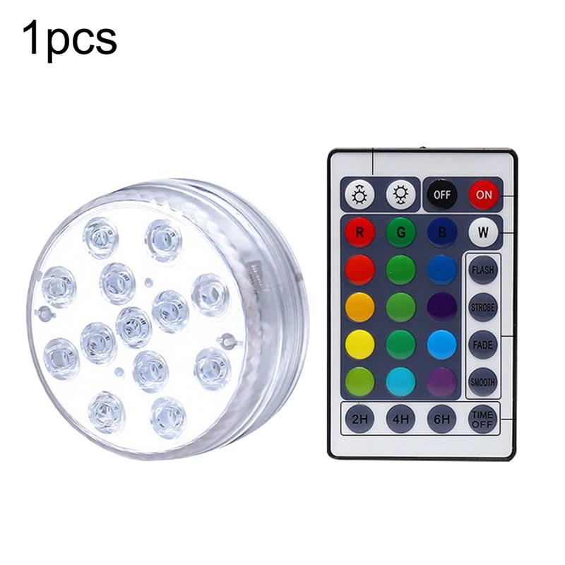 1/2/4Pcs Submersible LED Lights IR Remote Control 13 LED RGB Underwater Spa Light Submersible Lamp For Vase Base Aquarium: 1pcs