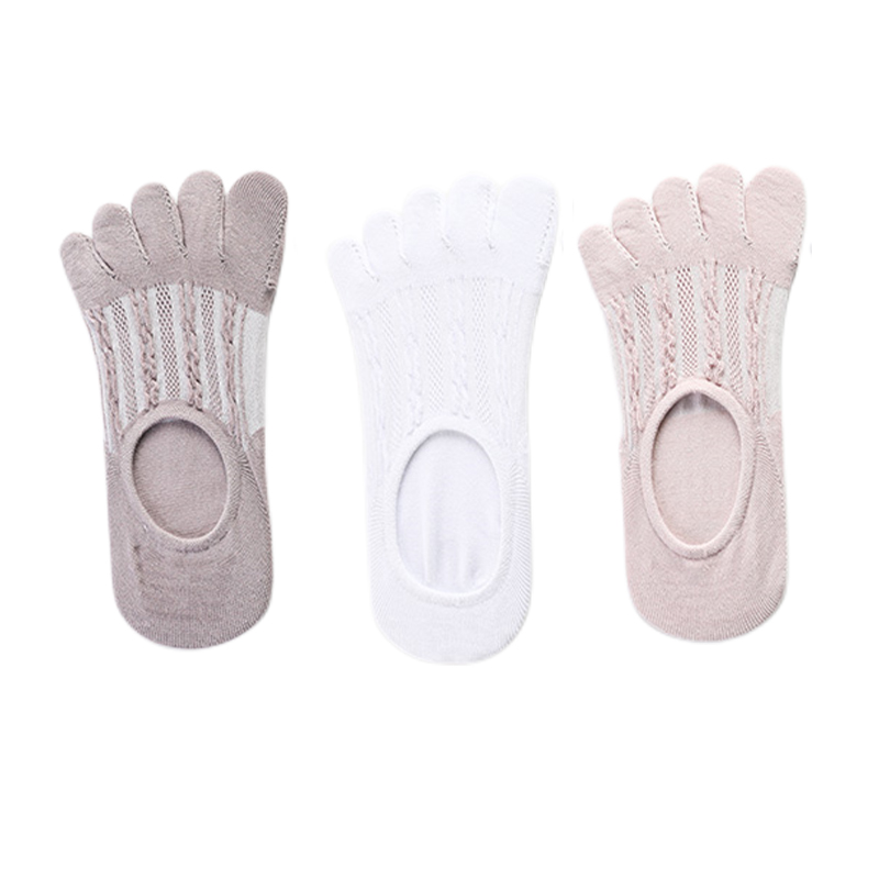 3 pares de calcetines de mujer de de algodón transpirable Invisible tobillo calcetines cortos de barco punta abierta elasticidad absorbente de sudor señoras Sox