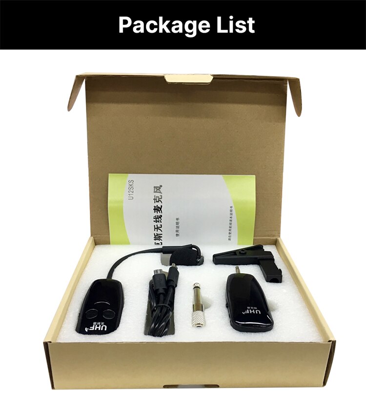 Uhf Draadloze Instrumenten Saxofoon Microfoon Voor Speaker Professionele Musical Orkest Trompet Met Ontvanger Afneembare Clip: Default Title