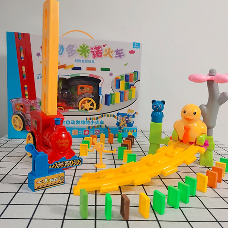 80Pcs Domino Elektrische Domino Auto Trein Model Automatische Set Up Kleurrijke Plastic Domino Speelgoed Kerstcadeau Game Voor Jongen kids: 120pc set 4