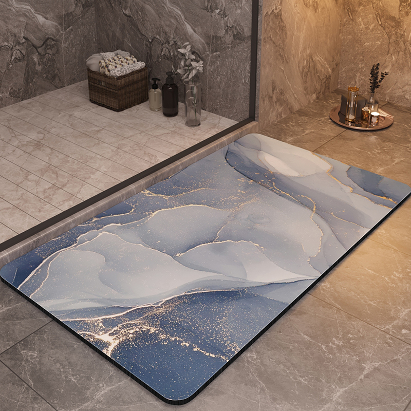 Alfombras de baño de lujo antideslizantes, alfombra de baño para ducha, súper absorbente, de secado rápido, alfombra para el suelo del pie, felpudo lavable