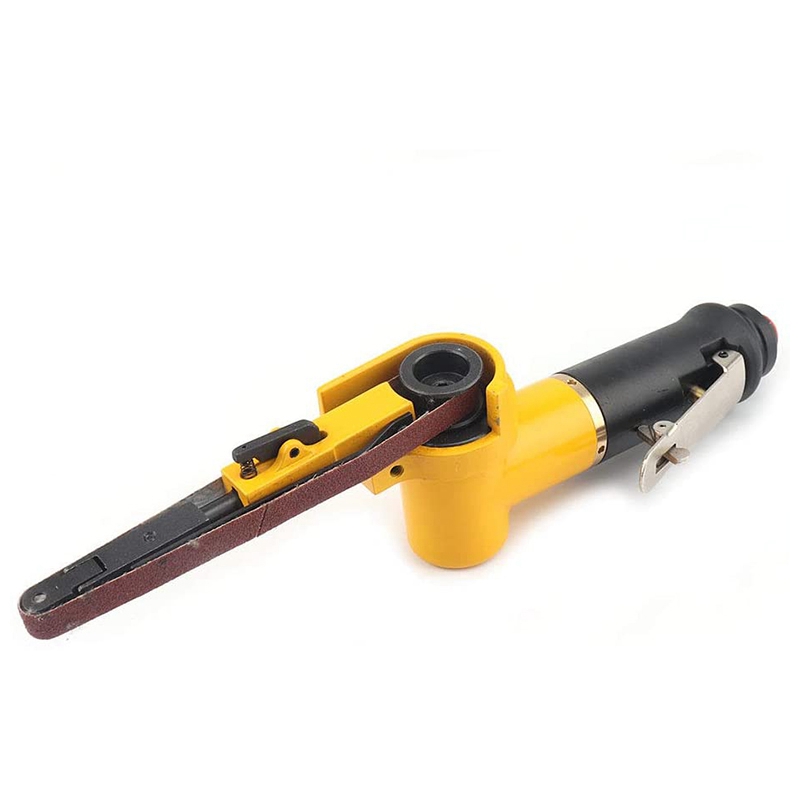 3/8Inch Pneumatic Sander Air Belt Sander Set 1/4Inch Air Inlet Mini Air Belt Grinder Air Tool for Aluminium Polishing