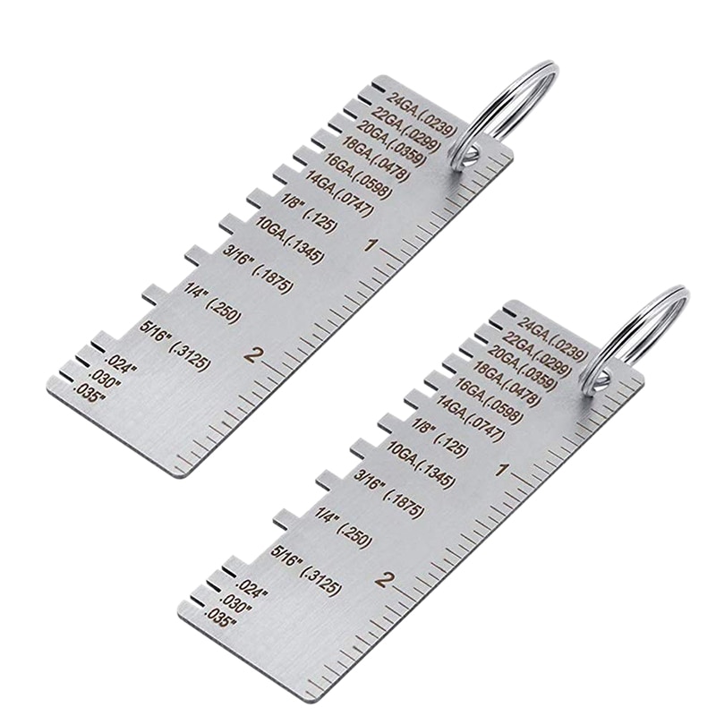 2PCS Sheet Metal Guage Tool Sheet Thickness Gauge Stainless Steel Welding Gage Plated Size Inspection Tool: Default Title