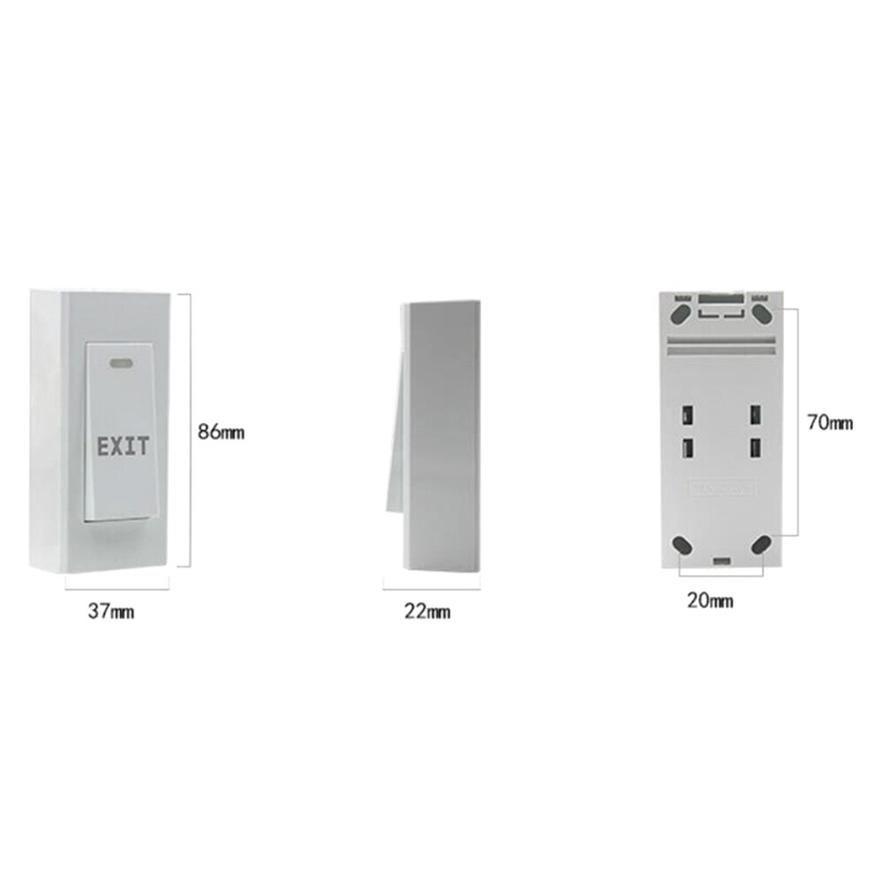 NO/NC/COM Narrow Exit Button Wall Mount Exit Button Push Door Release Exit Button Switch For Electric Access Control System