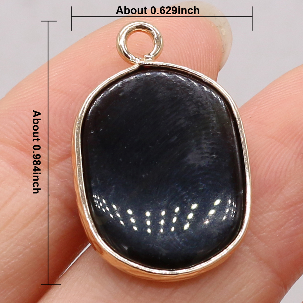 Natuurlijke halfedelstenen zwarte onyx ovale boetiek hanger maken DIY mode charme ketting sieraden cadeau