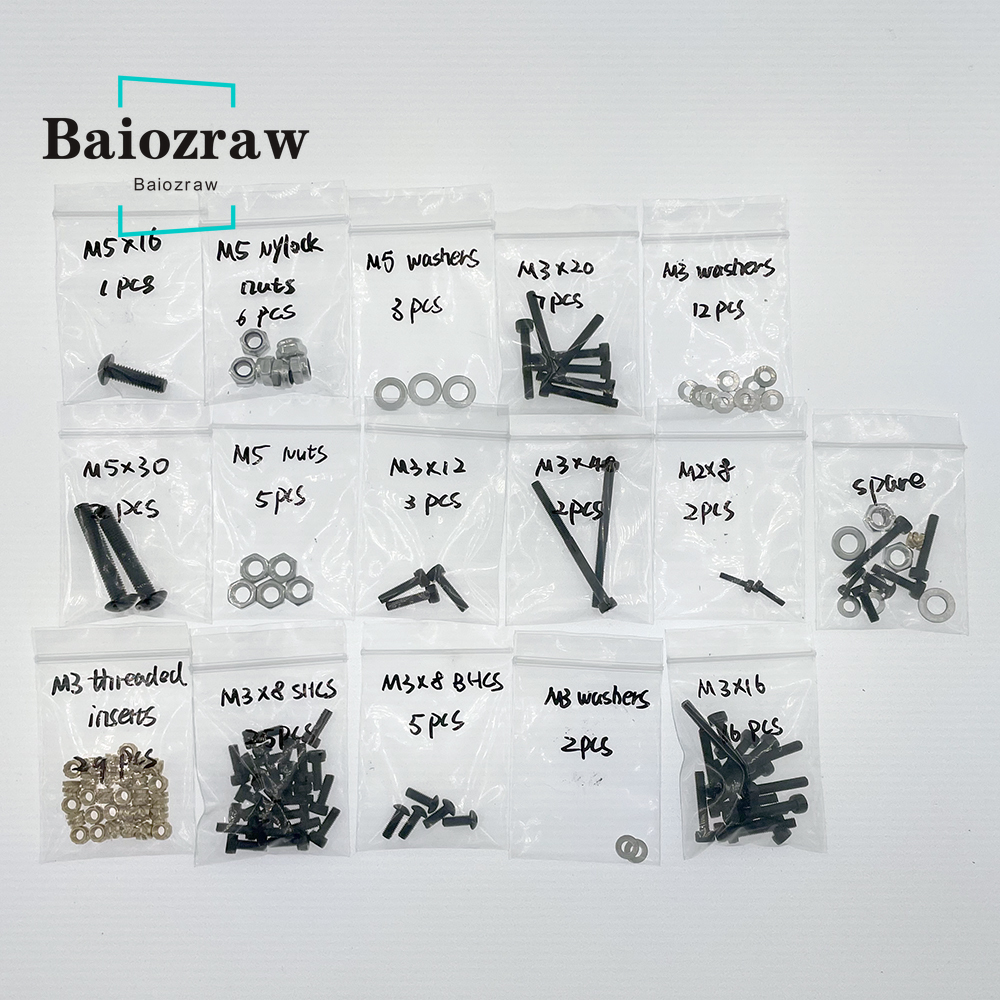 Baiozraw Enraged Rabbit Carrot Feeder (ERCF) MMU Screws Full Kit DIY Project Fasteners Screws Nuts Full Kit for Voron3D Parts