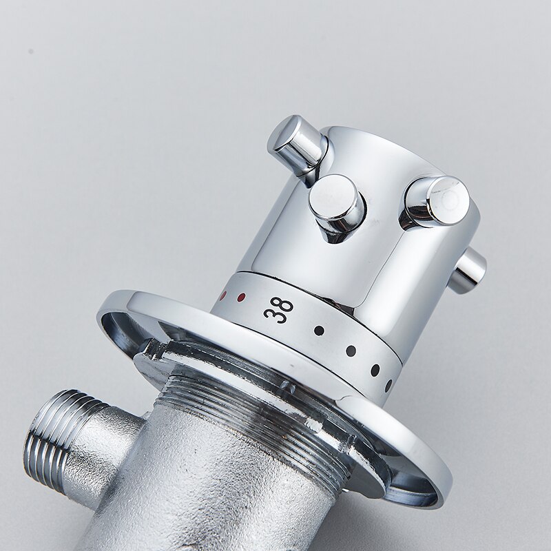 Messing Thermostatische Mengkraan Voor Douche Systeem Water Temperatuurregeling Kraan Regelklep Badkamer Kraan Valve G1/2
