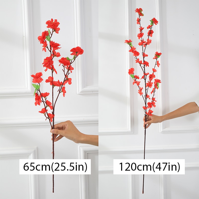 Artificial Flowers Peach Blossom Non-woven Fabrics Flower Branch Bedroom Dining Table Shopping Mall Office Bar Decoration