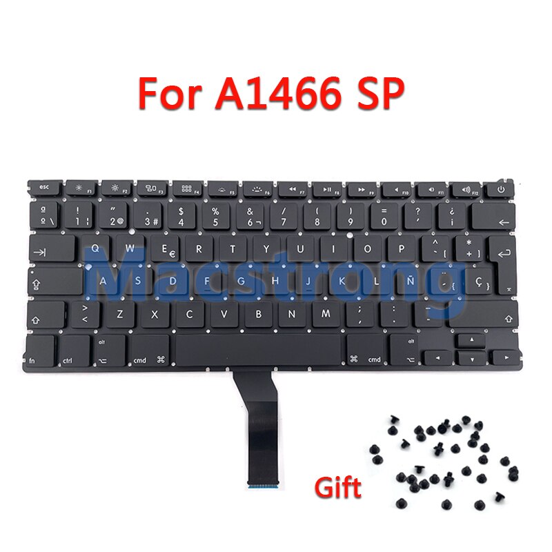 Clavier pour MacBook Air 13 &quot;A1466, d&#39;origine, américain, britannique, russe, espagnol, thaïlandais, coréen, A1369, , avec vis,