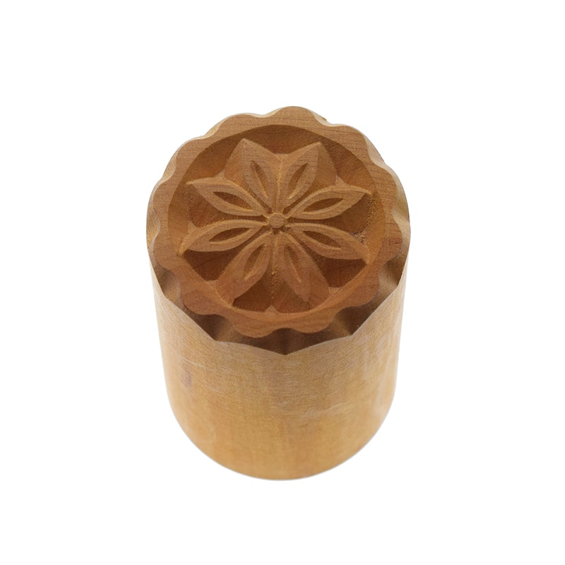 Solid Wood Emboss Stamp Flower Sculpture model cer... Grandado