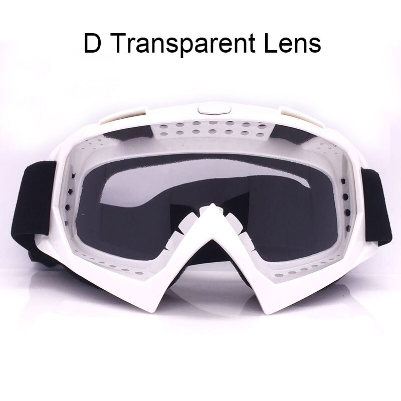 Nuoxintr Universele Motorcycle Goggles Bril MX Outdoor Sport Bril Motocross Dirt Bike Moto Goggles Man Vrouwen: D Transparent Lens