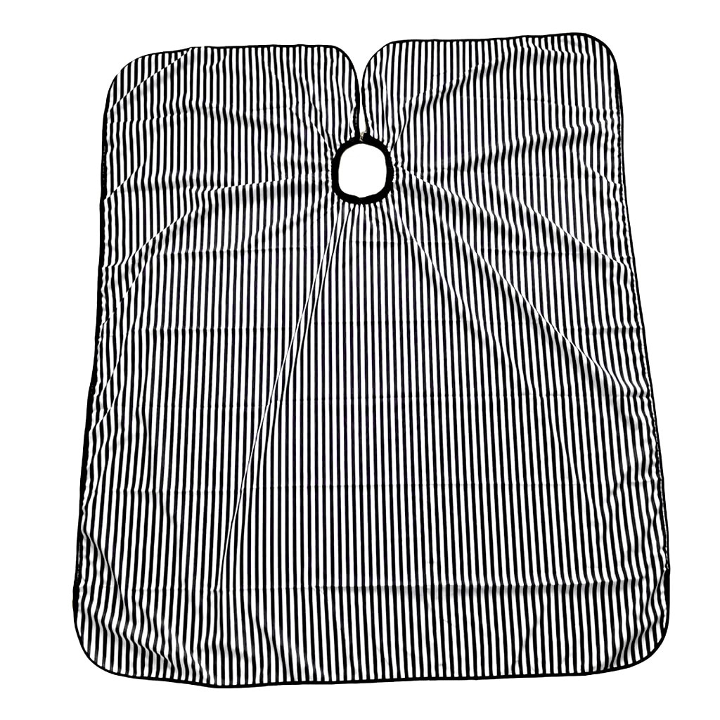 Adjustable Hairdressing Dress Hair Cutting/Barber Cloak Black Strap 120*70cm Black White Stripe Gown Hair Cutting Barbers Cape