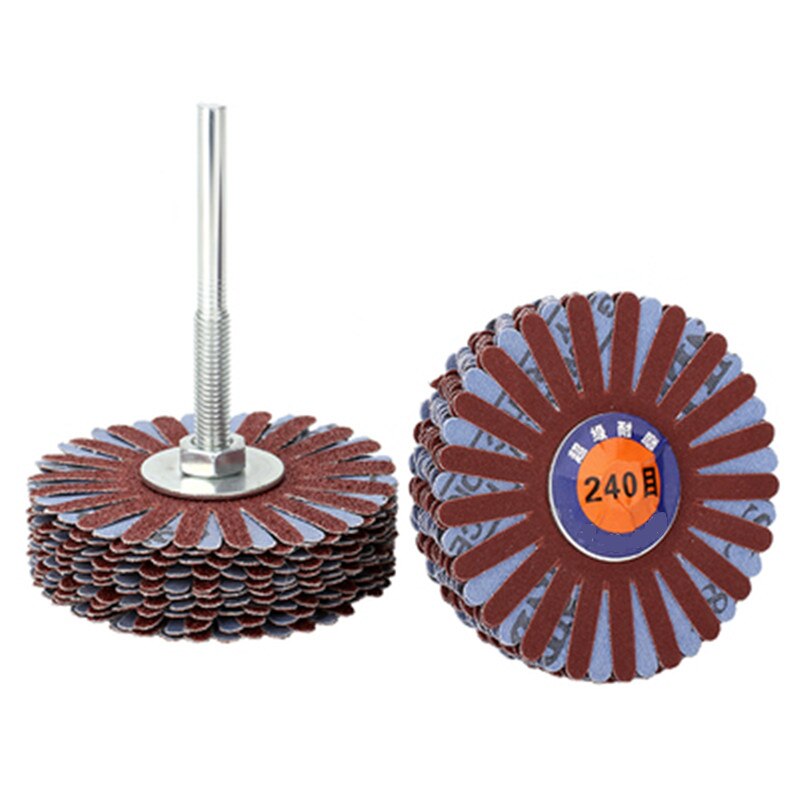 Abrasive band polishing flower head with handle sandpaper polishing wheel brush: 240#