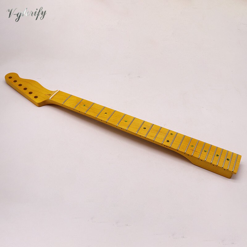 TL Canada maple wood electric guitar neck matte finish 22 frets yellow color with middle line on the back