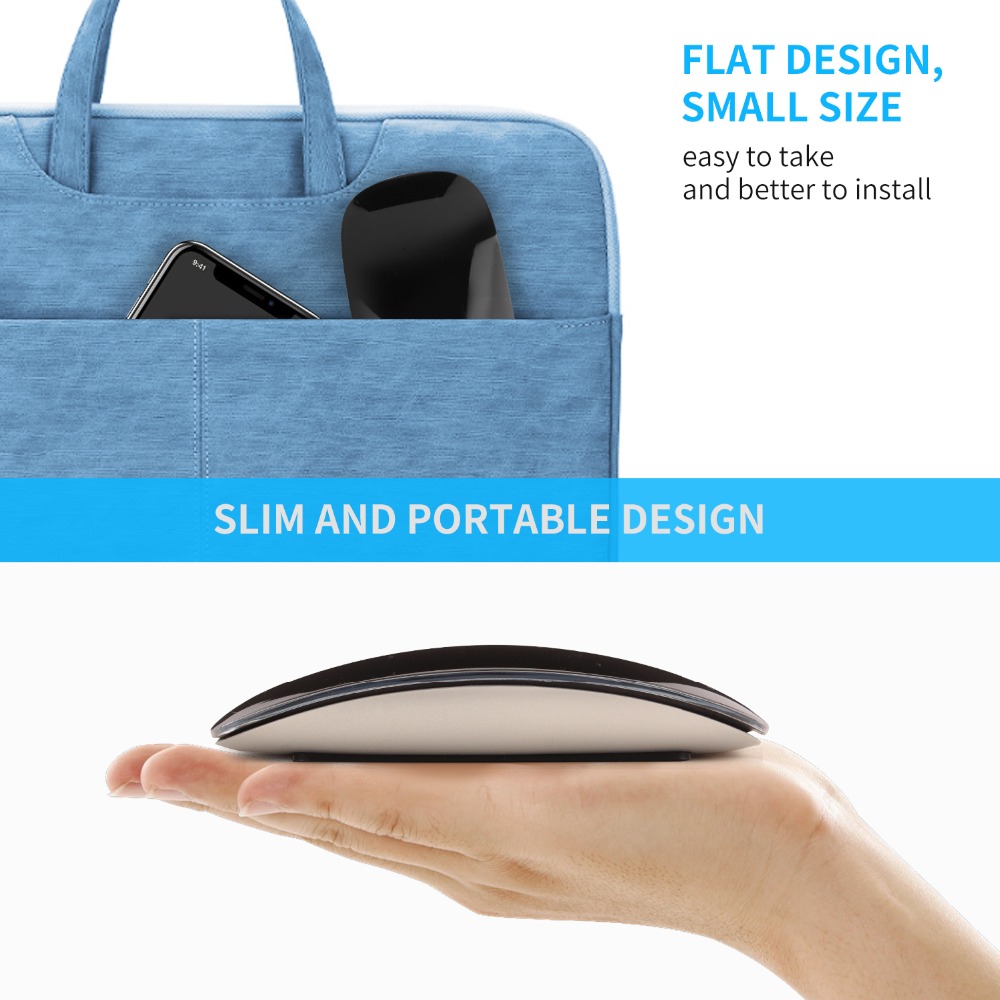 Souris tactile Ultra fine et silencieuse, sans fil, multi-arc, pour ordinateur portable, Ipad, Mac, PC, Macbook, Bluetooth 5.0