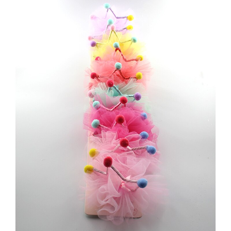 Pinza para el pelo con pompón para mascota, accesorio con lazo, corona para el pelo de perro, accesorios para el cuidado del cabello, 1 pieza