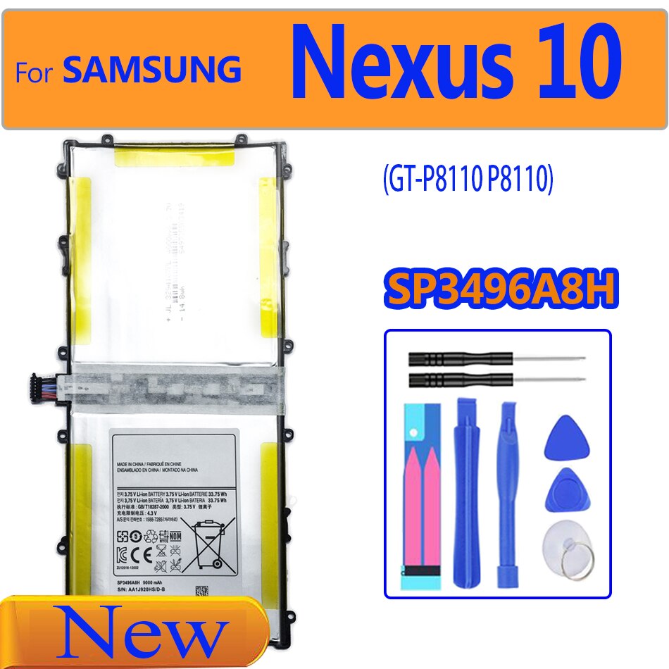 Tablet Battery SP3496A8H For Samsung Google Nexus 10 GT-P8110 HA32ARB Nexus10 9000mAh with Track Code