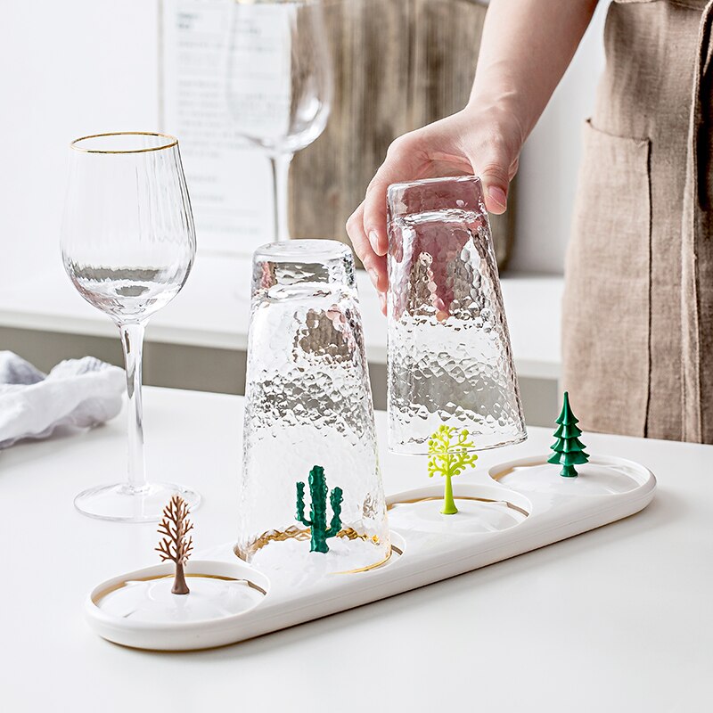 Nordic plastic bekerhouder, afvoerbekerhouder, droogbeker, rode wijnbekerhouder, beker met glas, thuisopbergrek  wf629423
