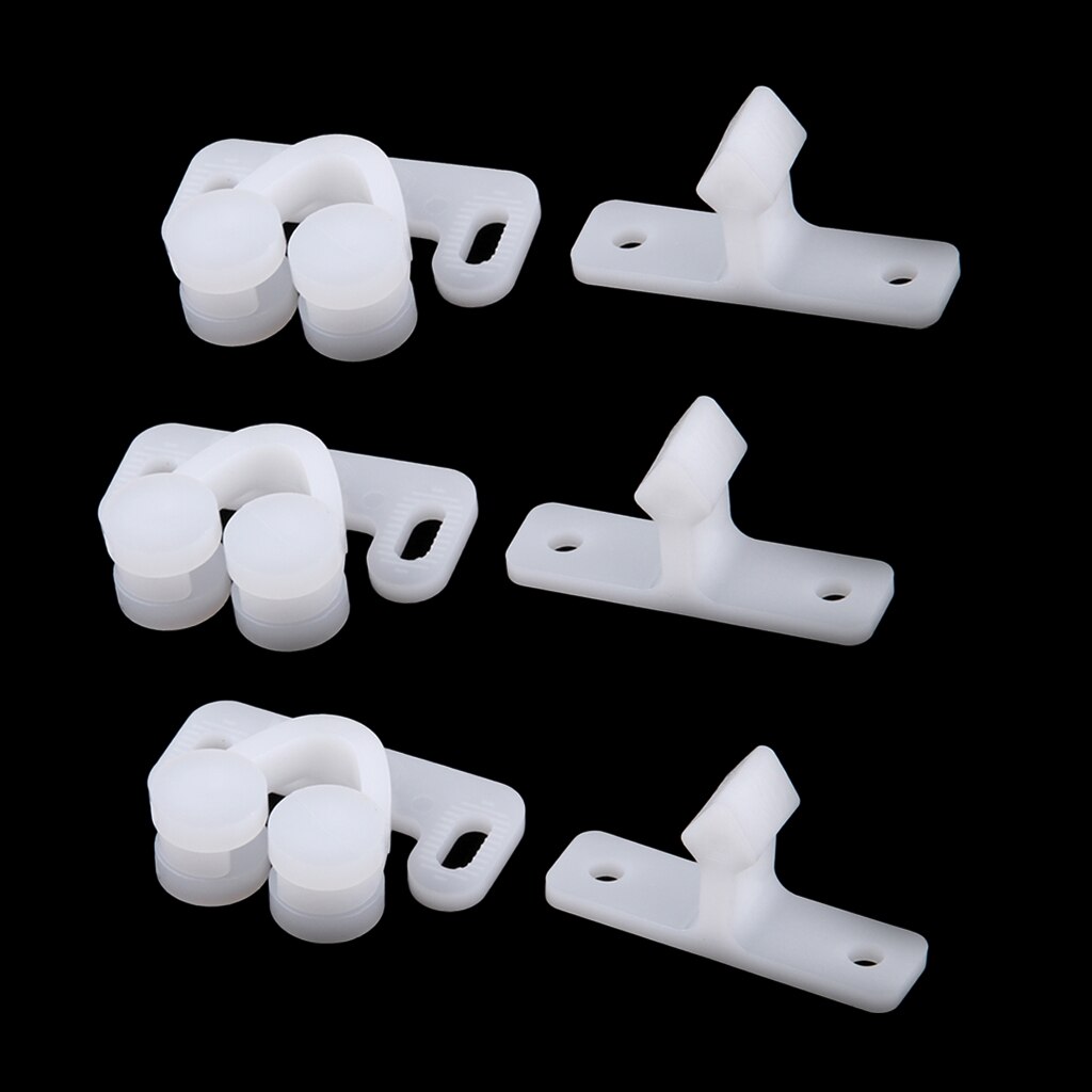 3pcs Double Twin Roller Door Catch Catches Cabinet Cupboard Furniture Latch