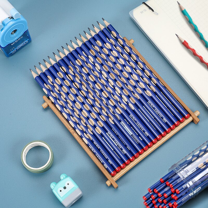 M&amp;G 2B Hole Pencil Correction Grip Posture Elementary School Pupils HB Triangle Rod Pencils For Children