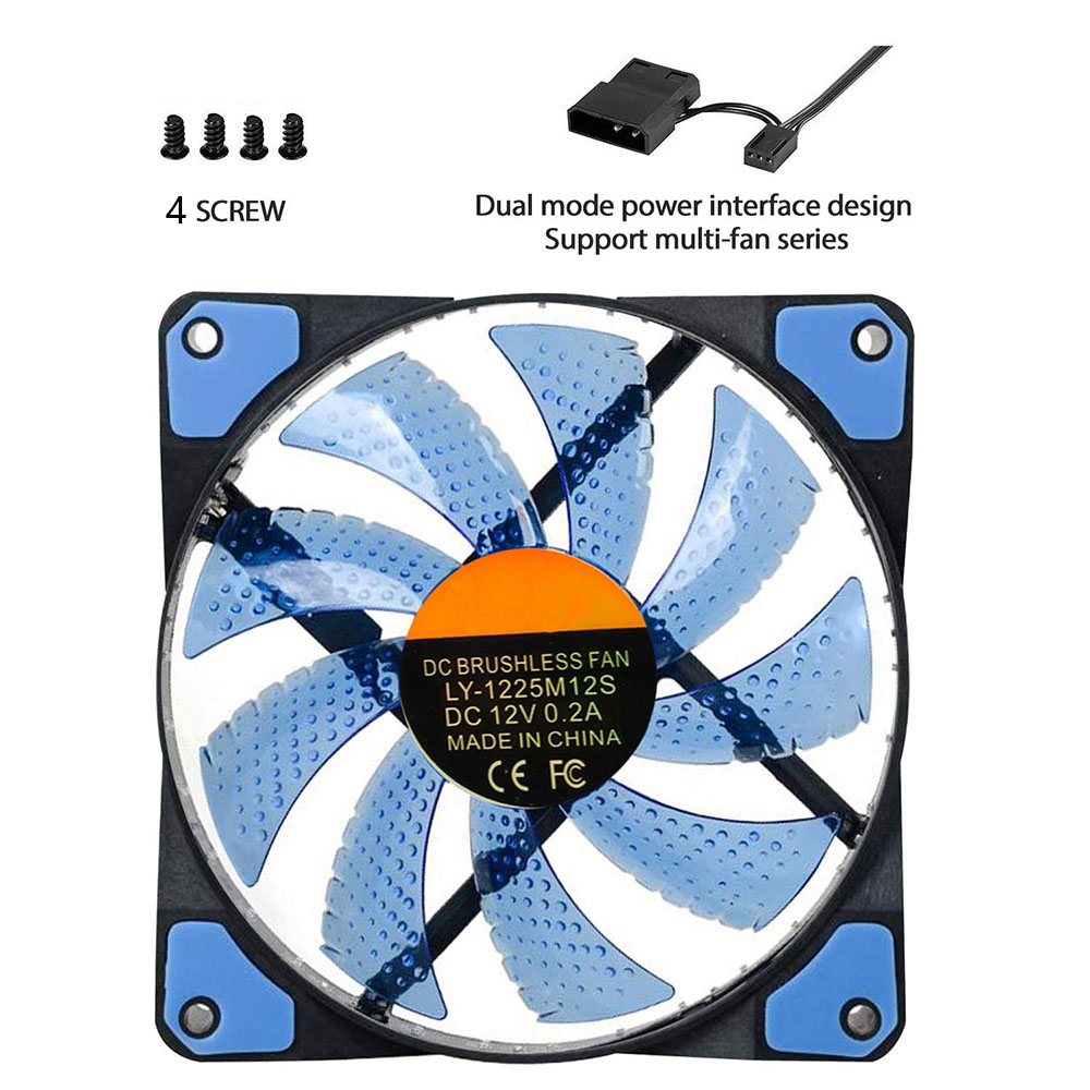 1Stck PC Computer Fall Fan 120mm 33 LED Leise Lüfter Kühlkörper Kühlung Für Computer Fällen, CPU Kühler Und Heizkörper Ultra Ruhig