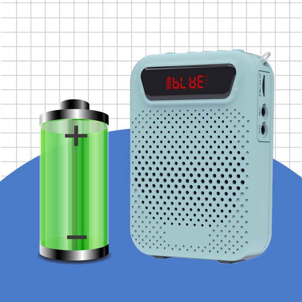 Teaching Bluetooth Card Speaker Amplifier Stall Night Market Bazaar Wireless Headset Teacher Amplifier Singing Opera Machine: blue