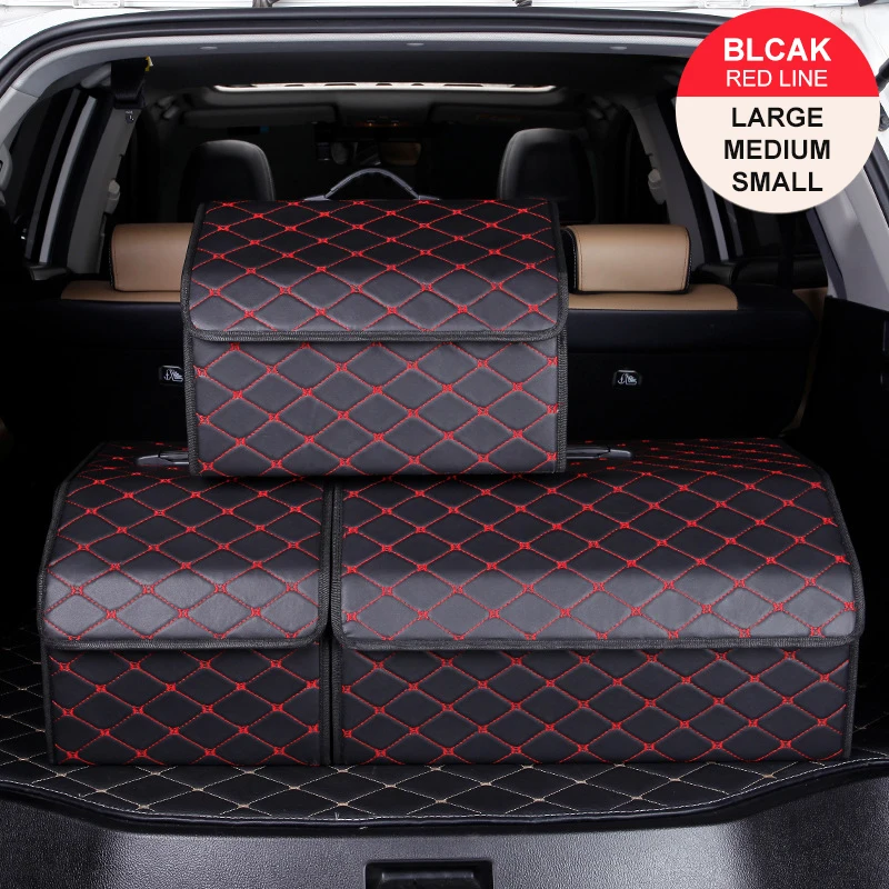 Kofferbak Organizer Box Grote capaciteit Auto Multifunctioneel gereedschap Opbergtas Opbergen Opruimen Leer Opvouwbaar voor noodgevallen