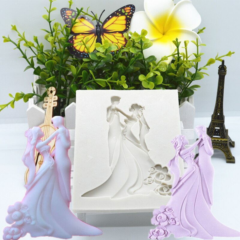 Moule en Silicone en résine pour danse de mariage, outil de décoration de cuisine, gâteau au chocolat, Dessert, bonbons, moules à Fondant, artiste du sucre