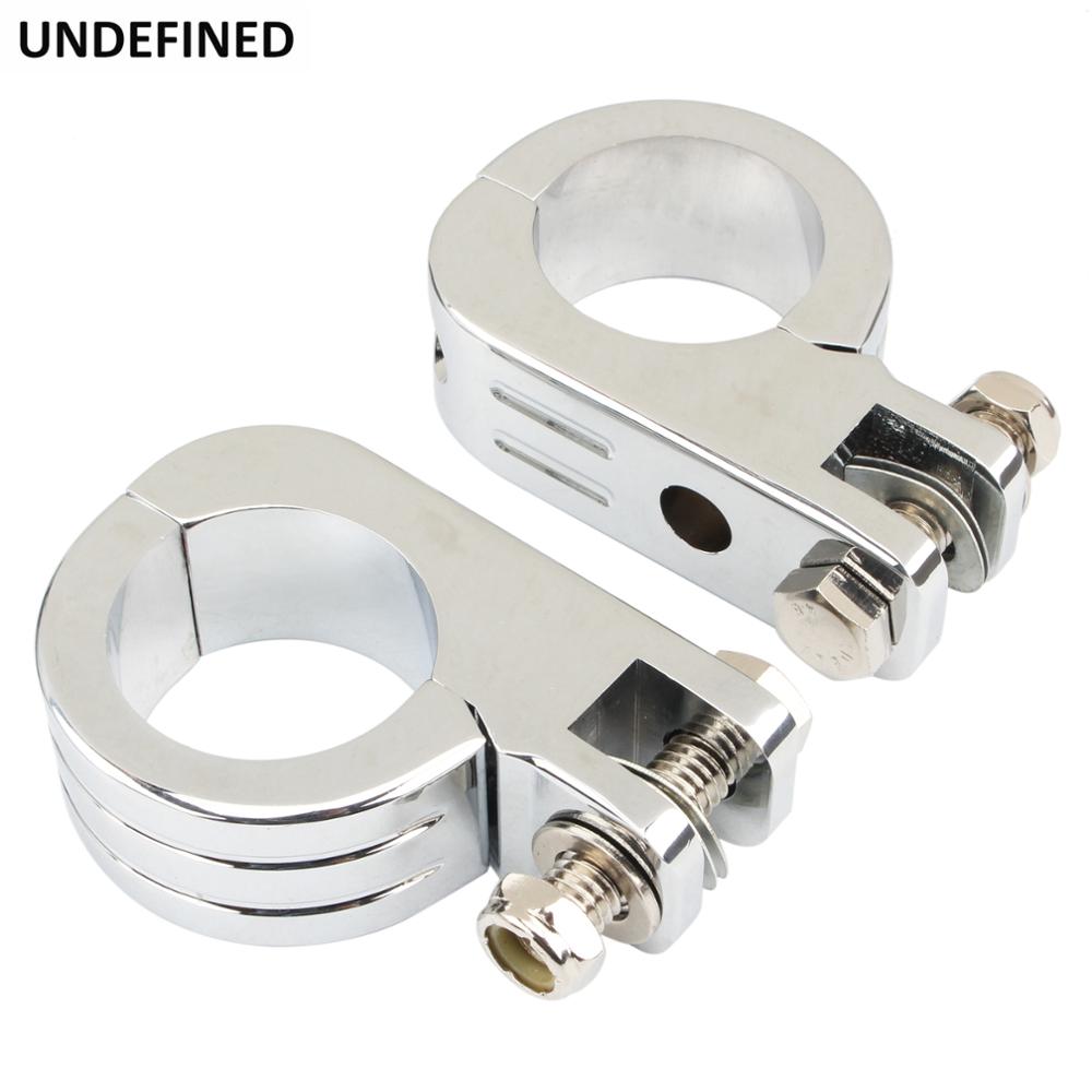 Chrome Motorcycle Highway Foot Peg Mount Clamp Engine Guard Crash Bar 1.5" For Harley Honda Chopper Bobber Custom Universal